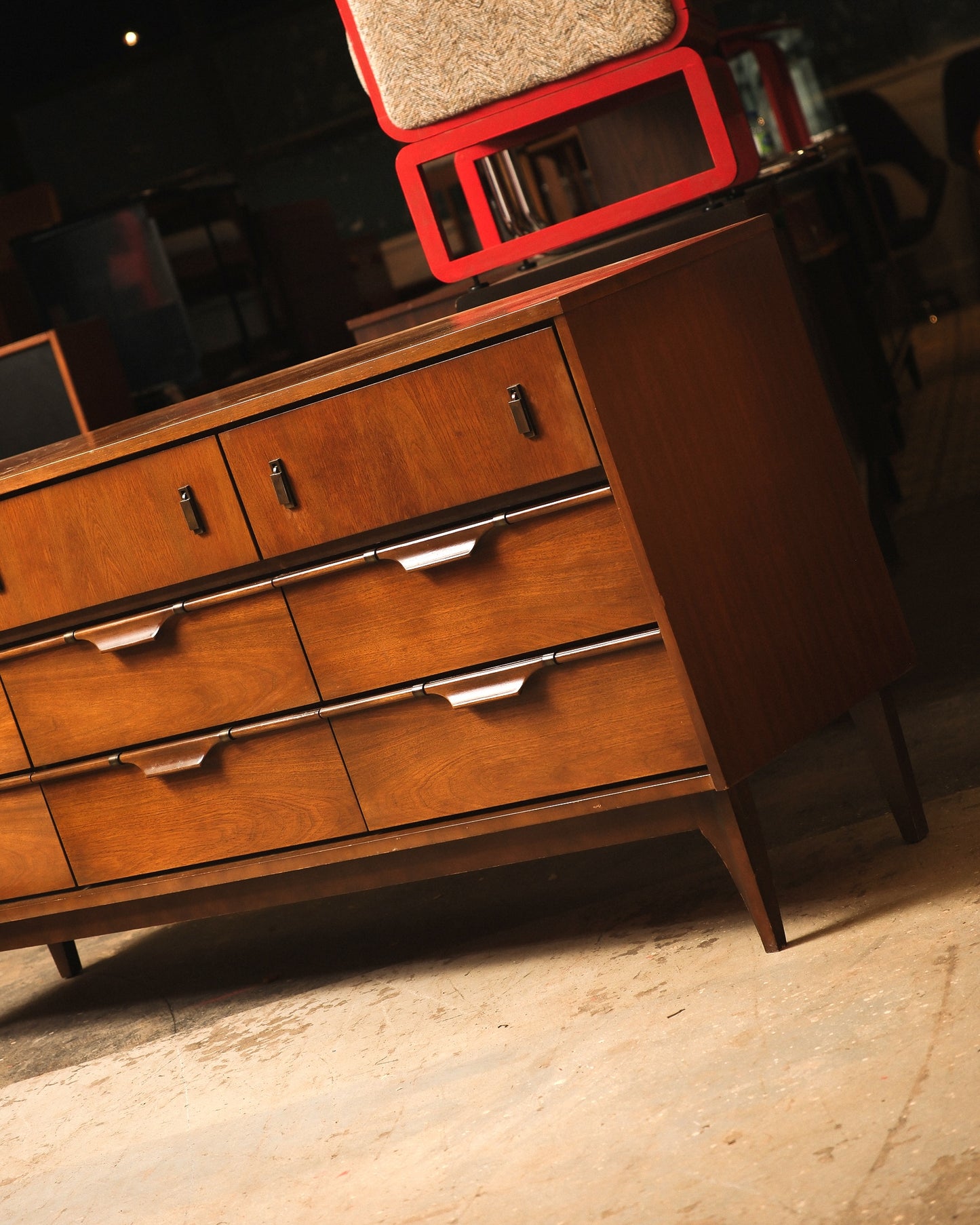 MCM Dark Walnut Dresser By Viscol