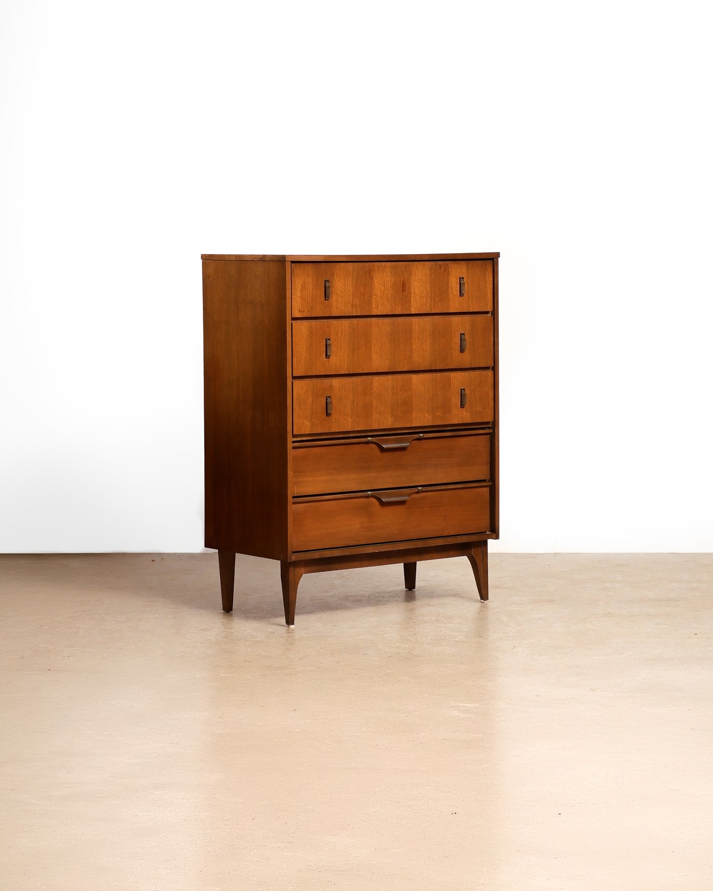 MCM Dark Walnut Tallboy Dresser by Viscol
