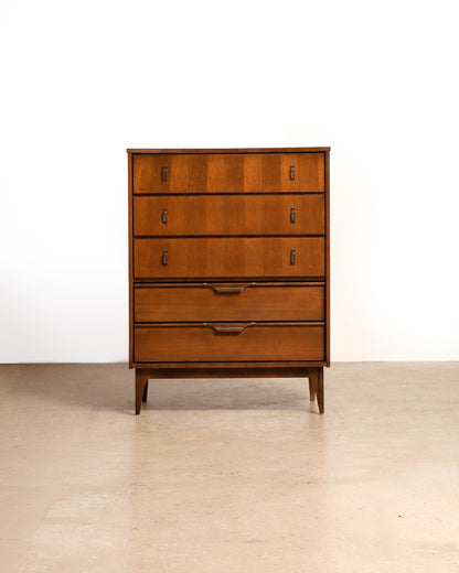 MCM Dark Walnut Tallboy Dresser by Viscol