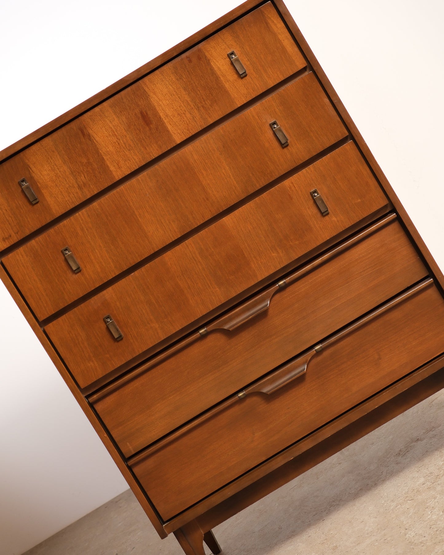 MCM Dark Walnut Tallboy Dresser by Viscol