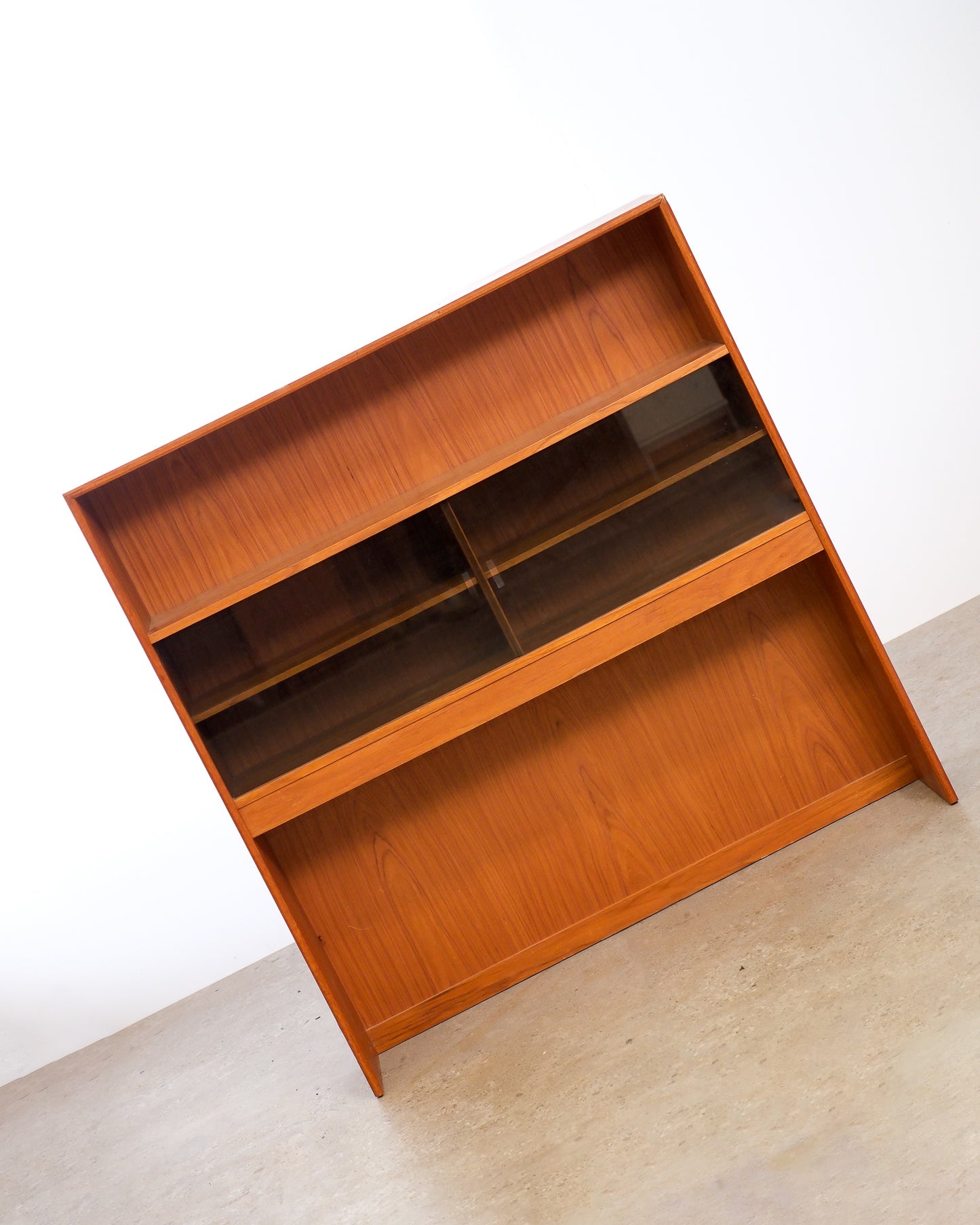 MCM Danish Smoked Glass Cabinet