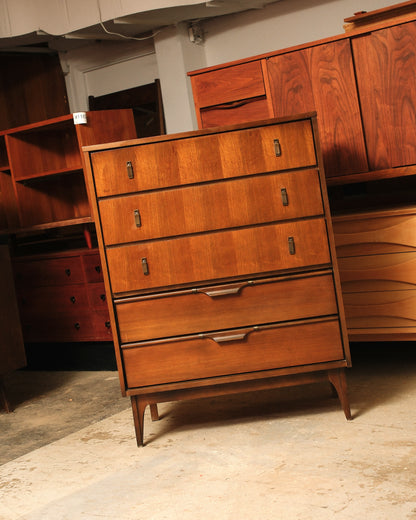 MCM Dark Walnut Tallboy Dresser by Viscol