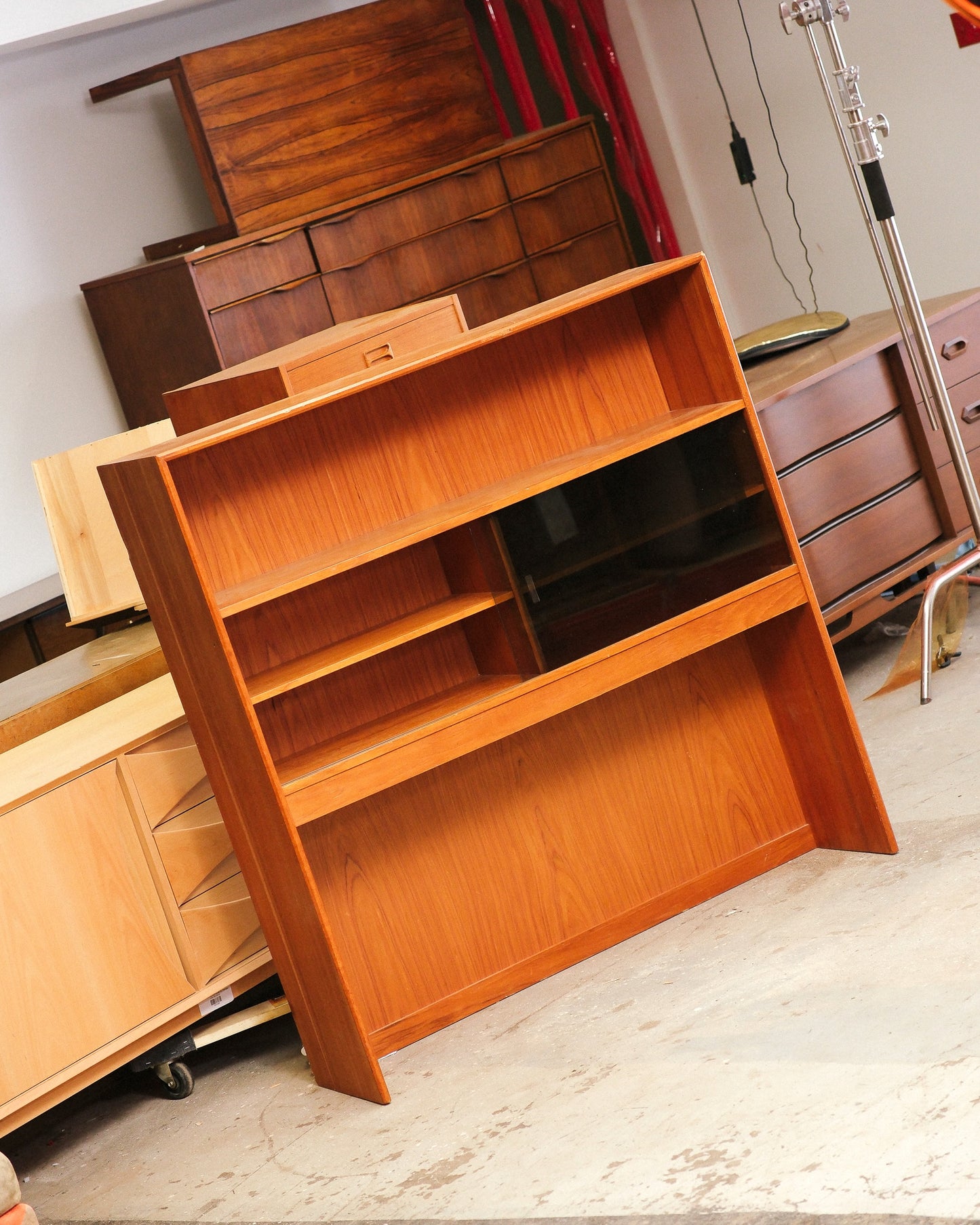MCM Danish Smoked Glass Cabinet