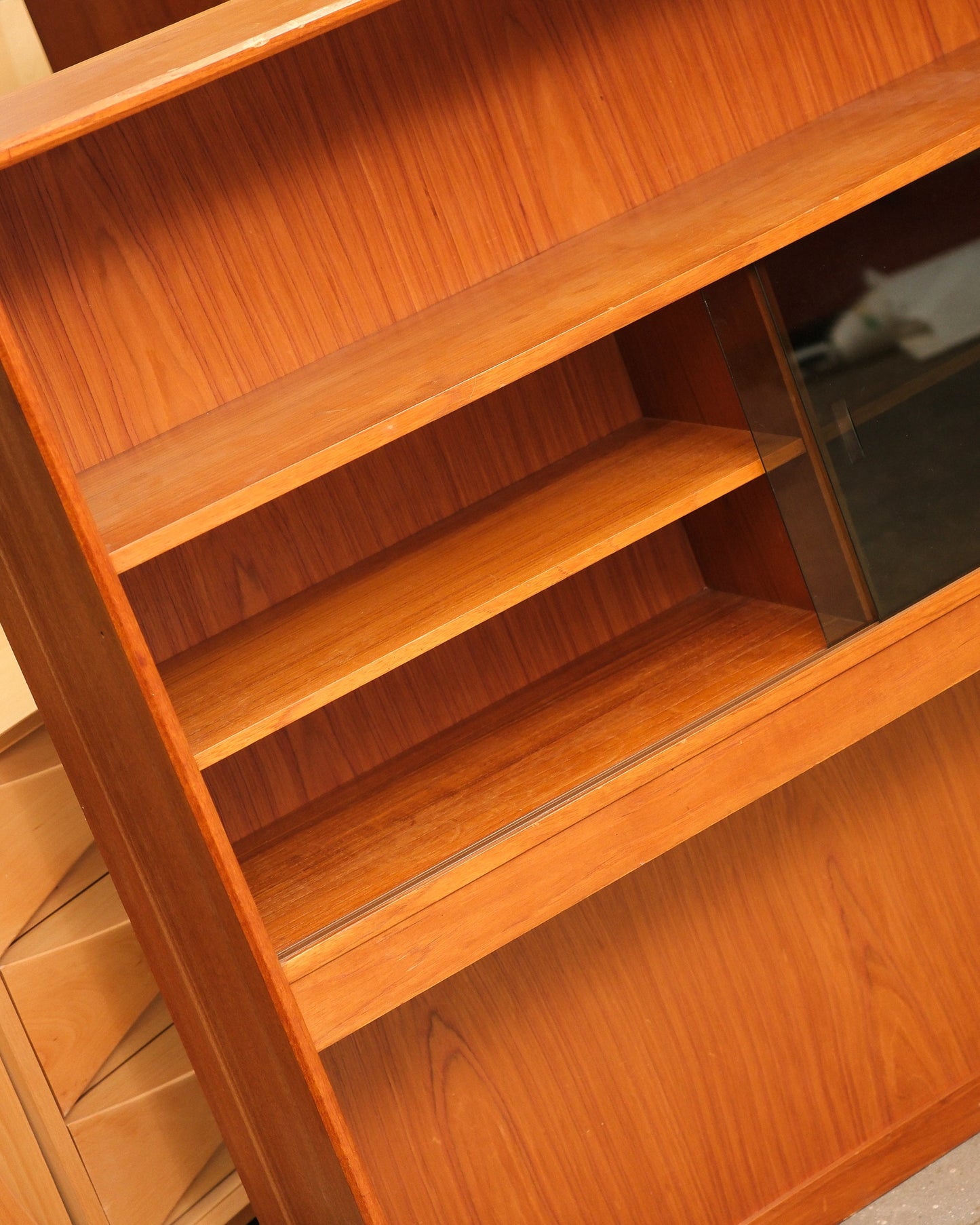 MCM Danish Smoked Glass Cabinet