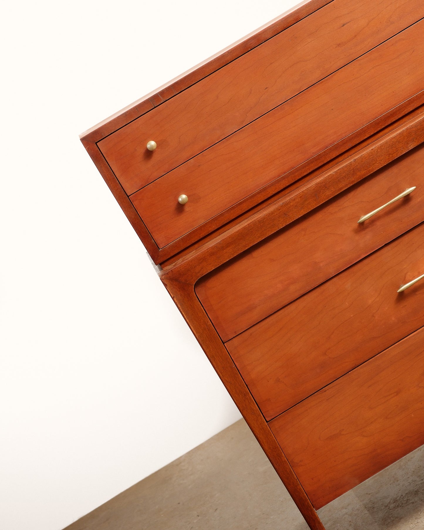 MCM Dark Walnut Tallboy Dresser by Pepplers