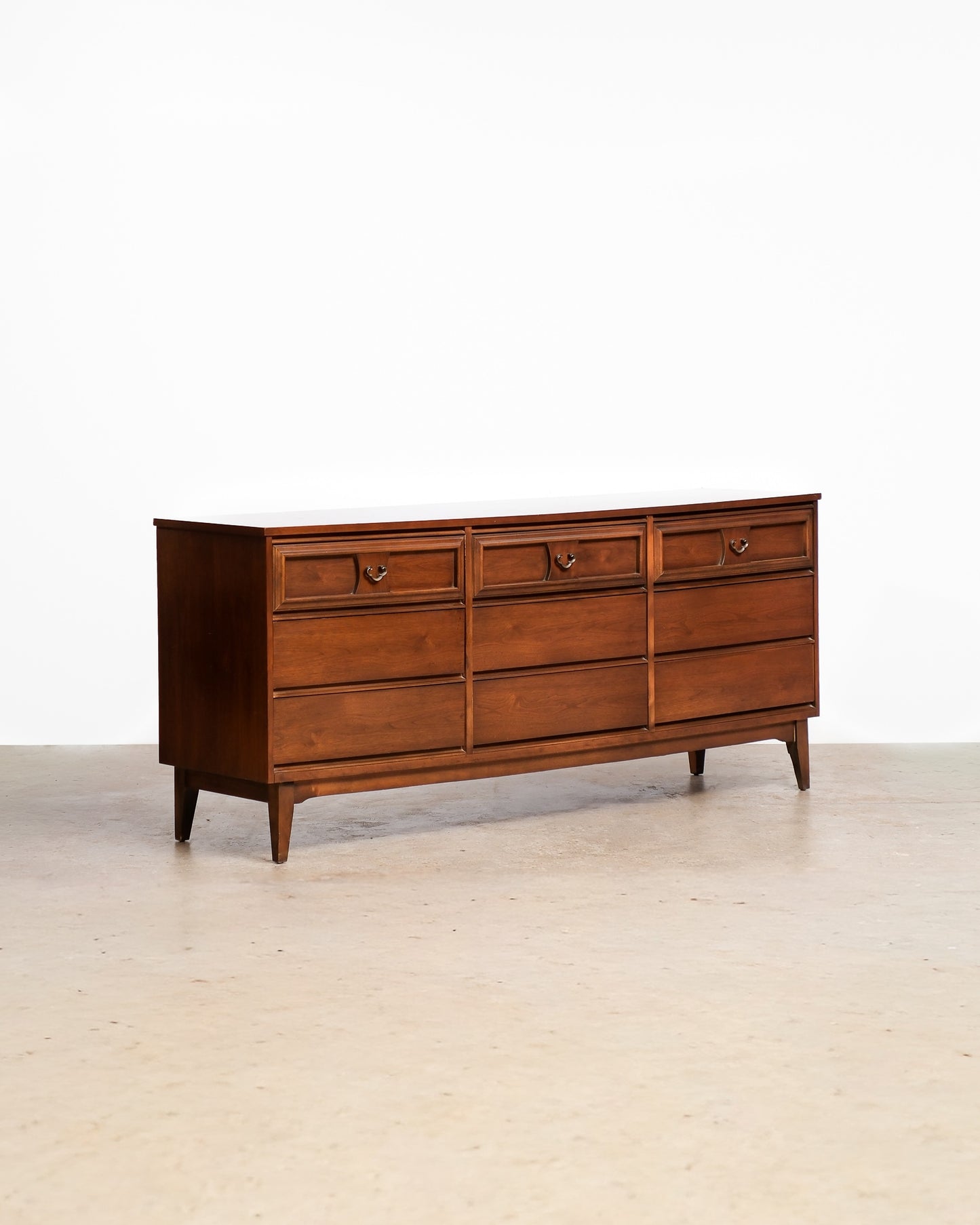 MCM Dark Walnut Dresser By Vic Art