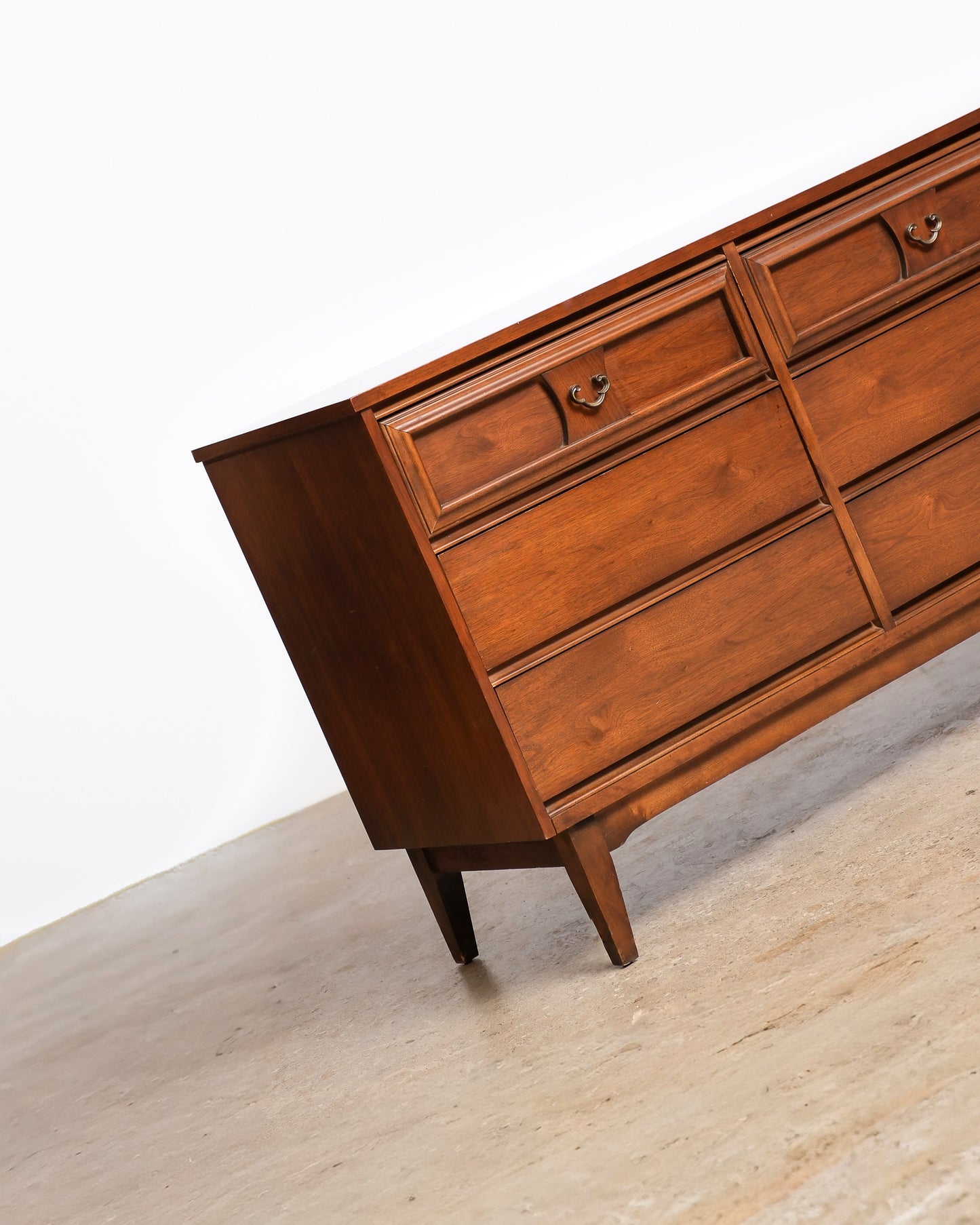 MCM Dark Walnut Dresser By Vic Art