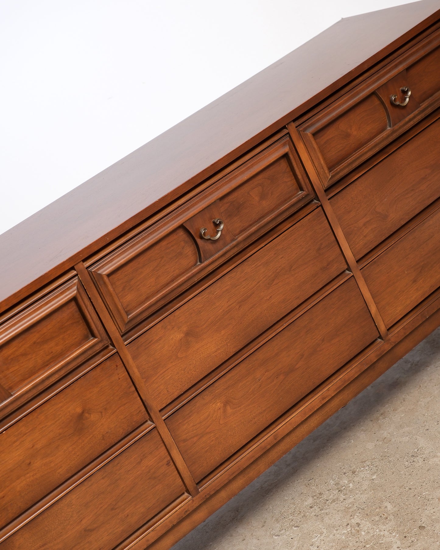 MCM Dark Walnut Dresser By Vic Art