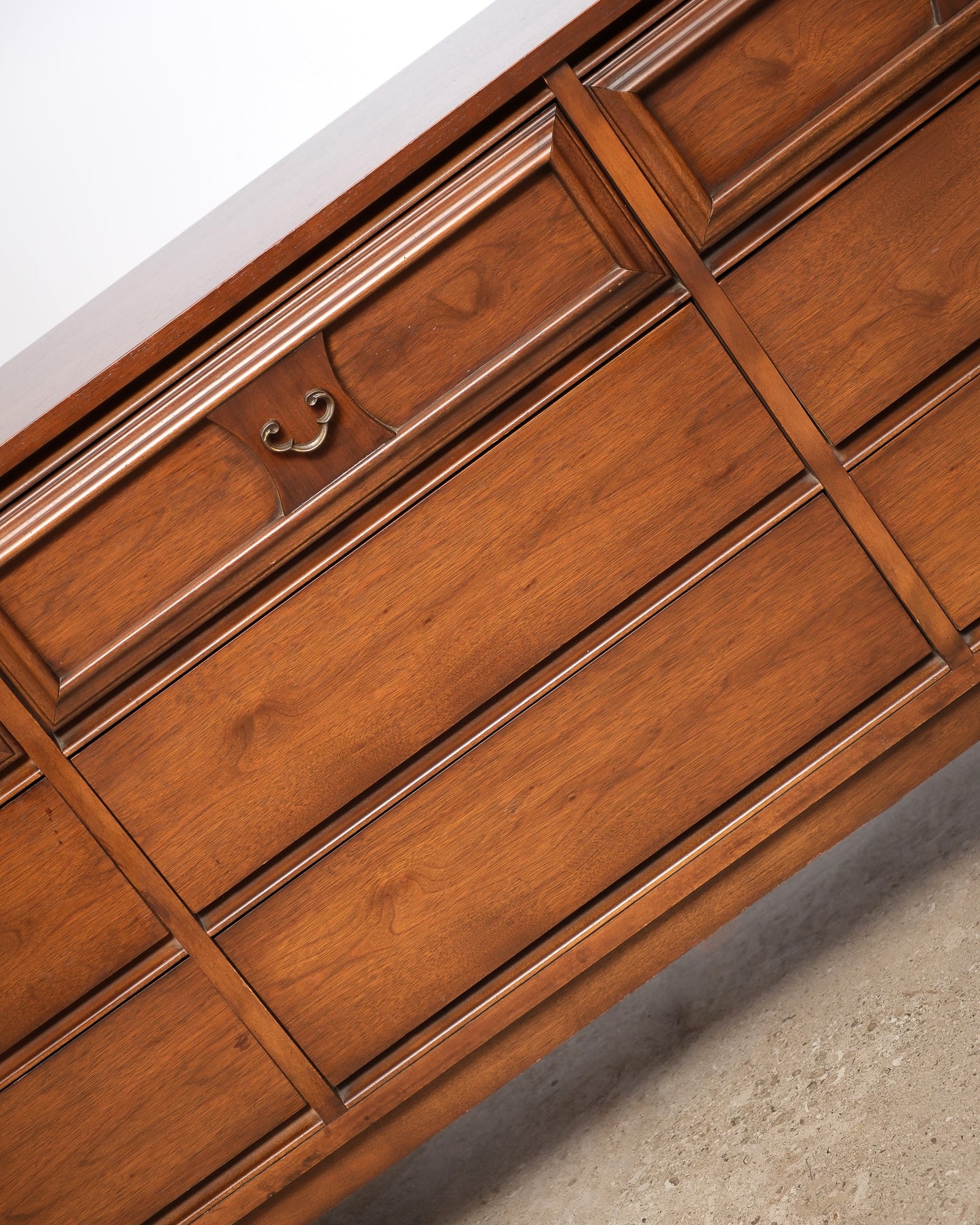 MCM Dark Walnut Dresser By Vic Art