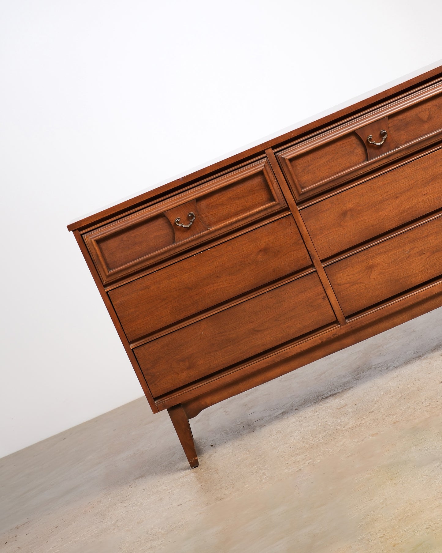 MCM Dark Walnut Dresser By Vic Art