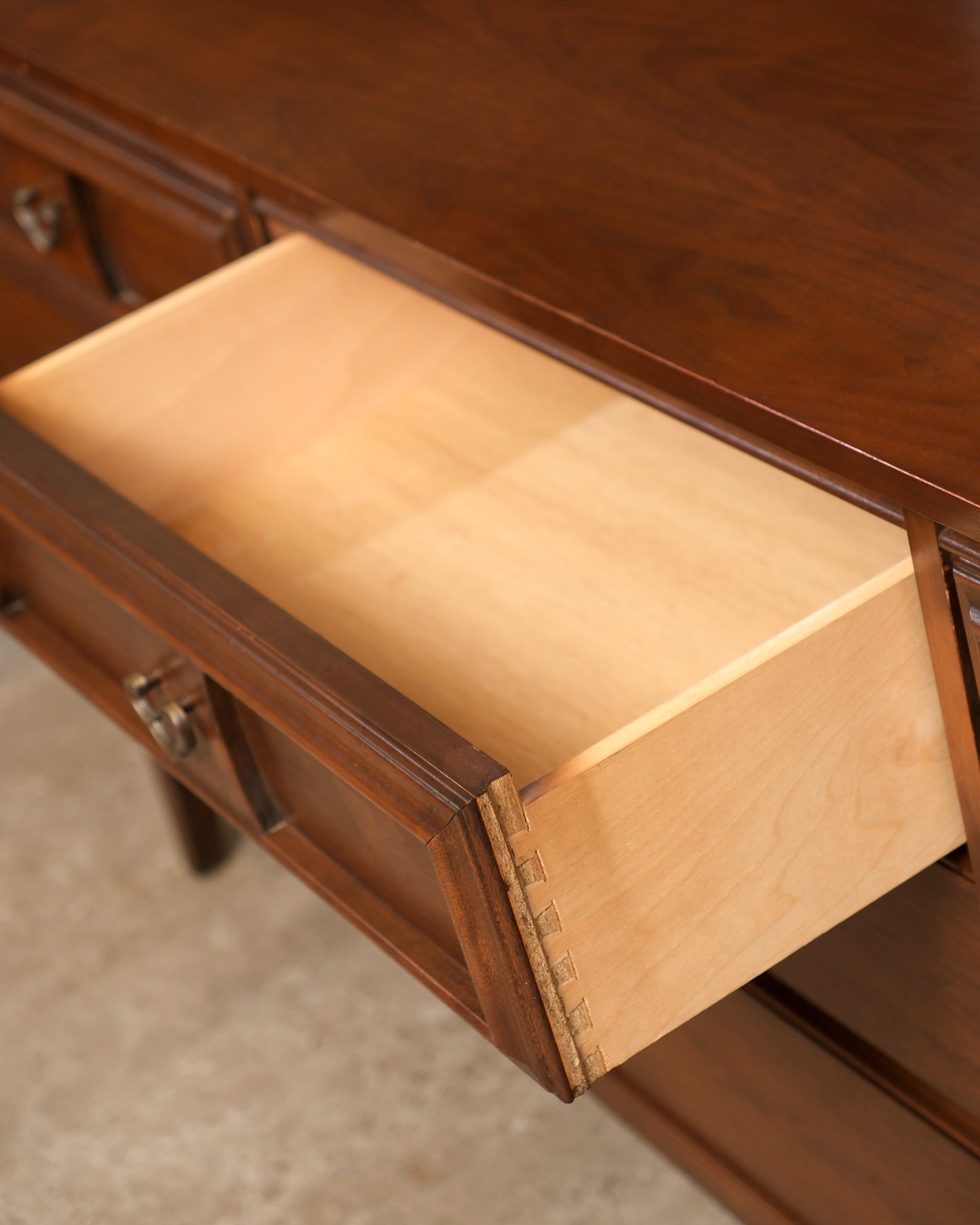 MCM Dark Walnut Dresser By Vic Art