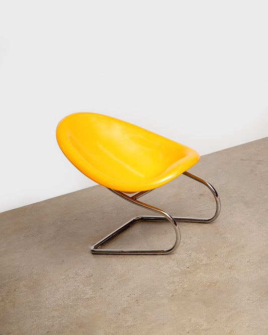 Space Age Chrome Yellow Chair