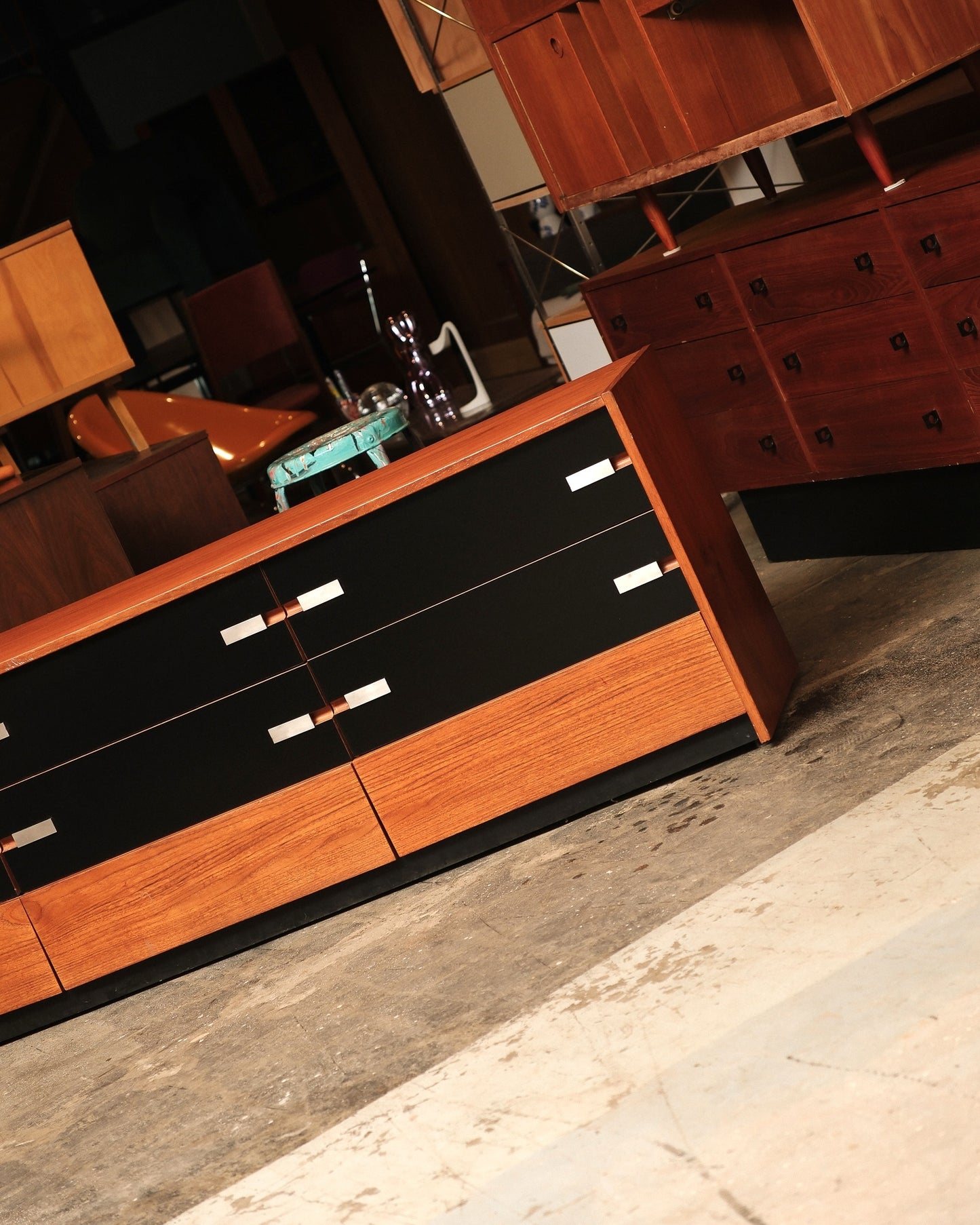 MCM Wide Dresser Black Base By Treco