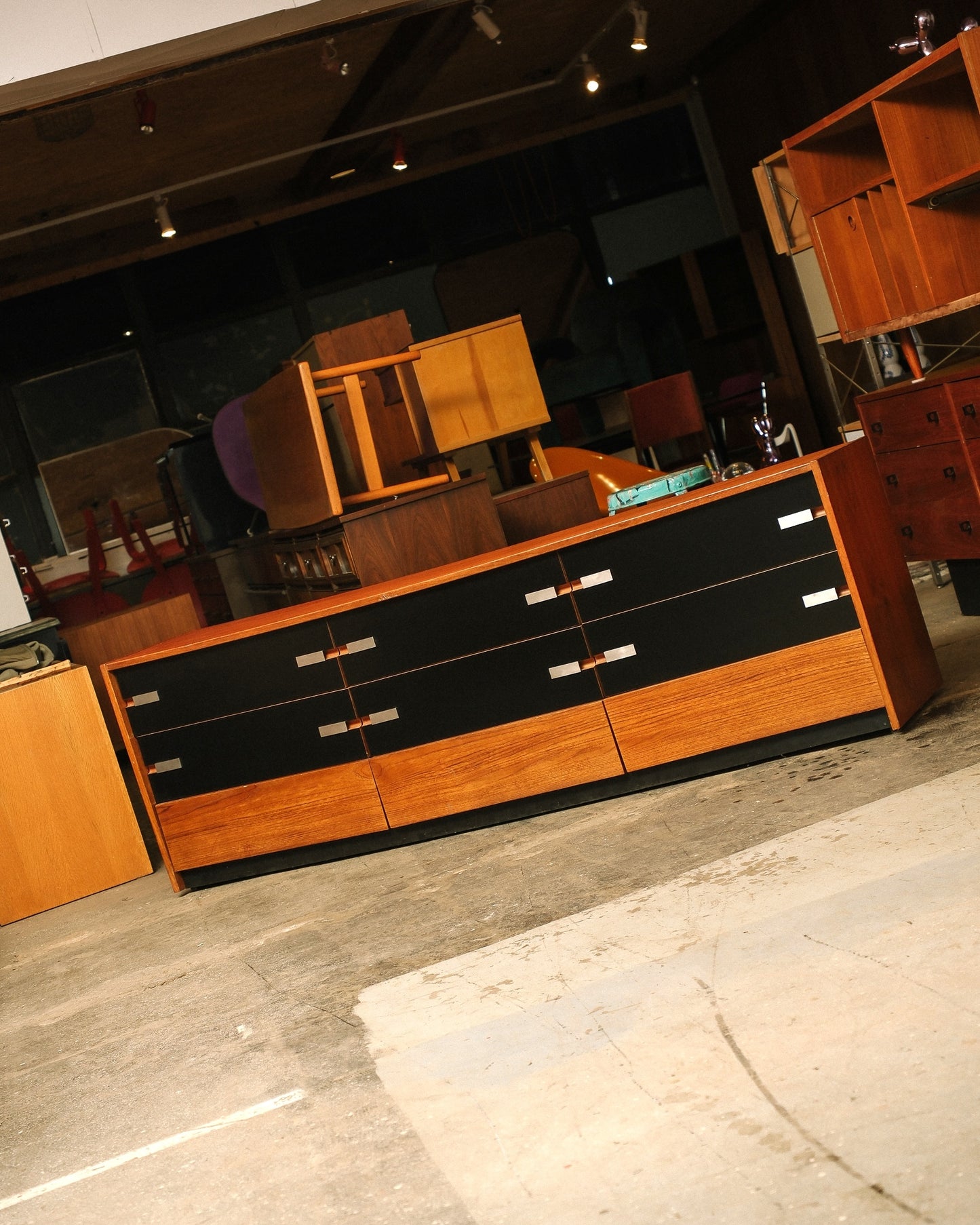 MCM Wide Dresser Black Base By Treco