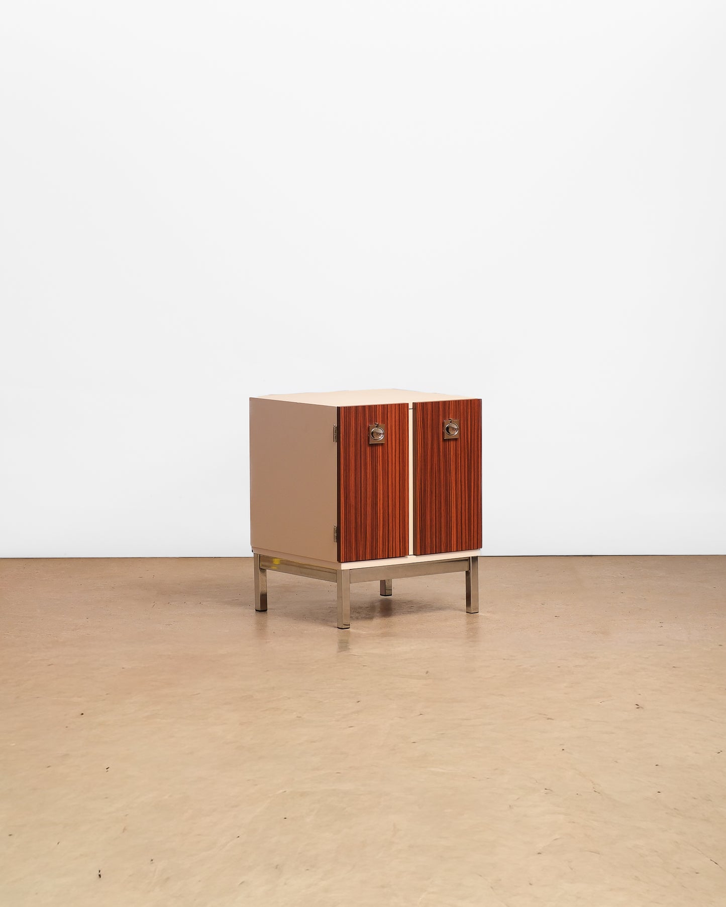 MCM Style Zebrawood Contemporary Nightstand
