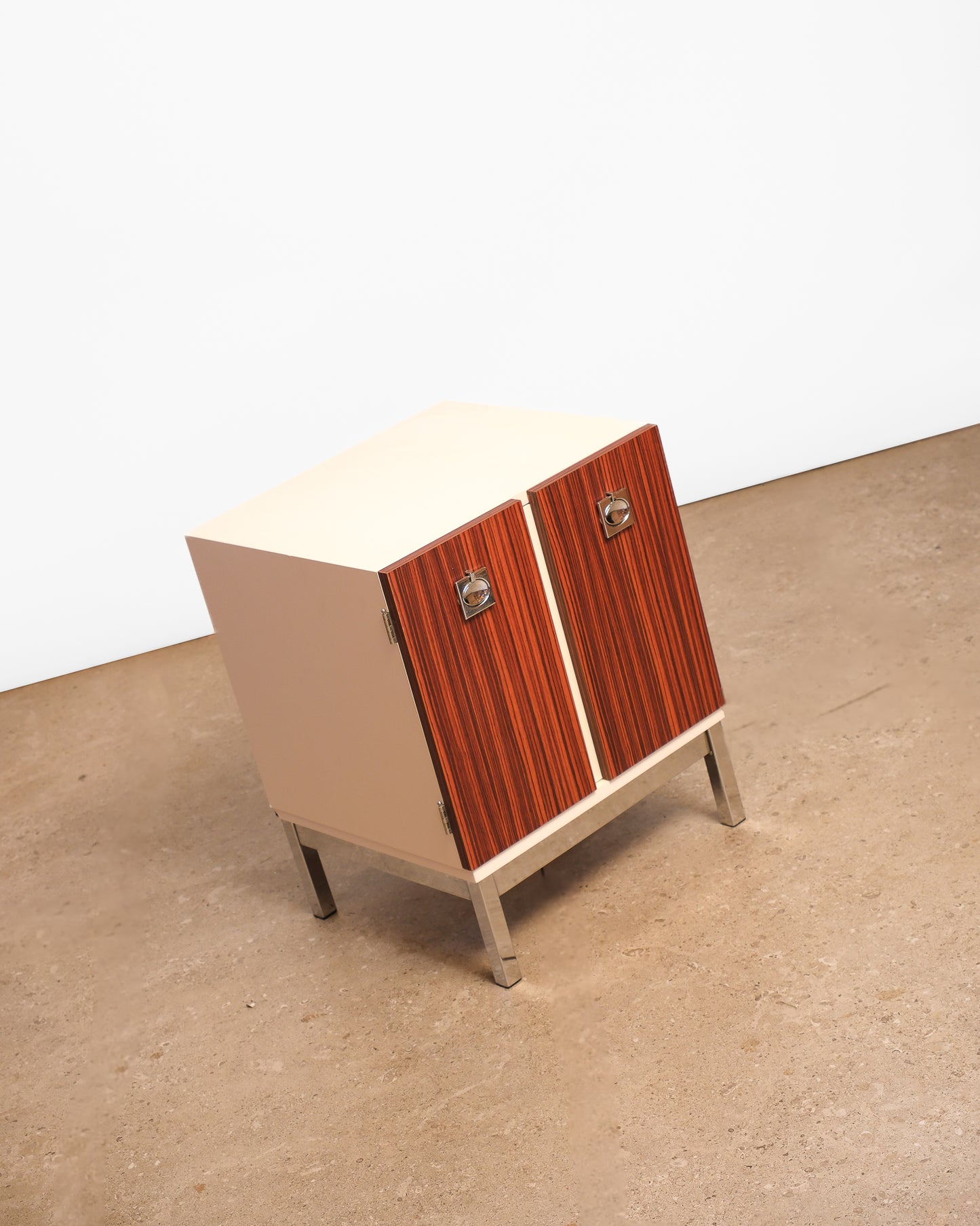 MCM Style Zebrawood Contemporary Nightstand