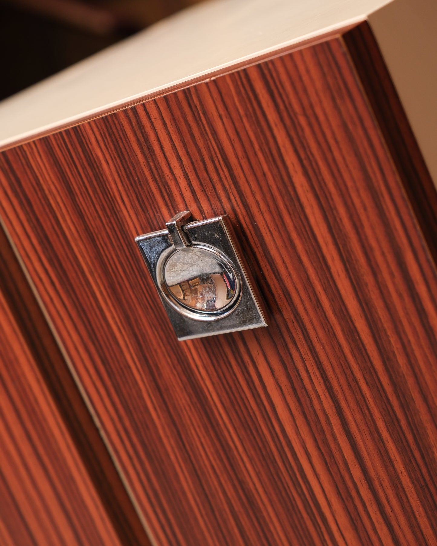 MCM Style Zebrawood Contemporary Nightstand
