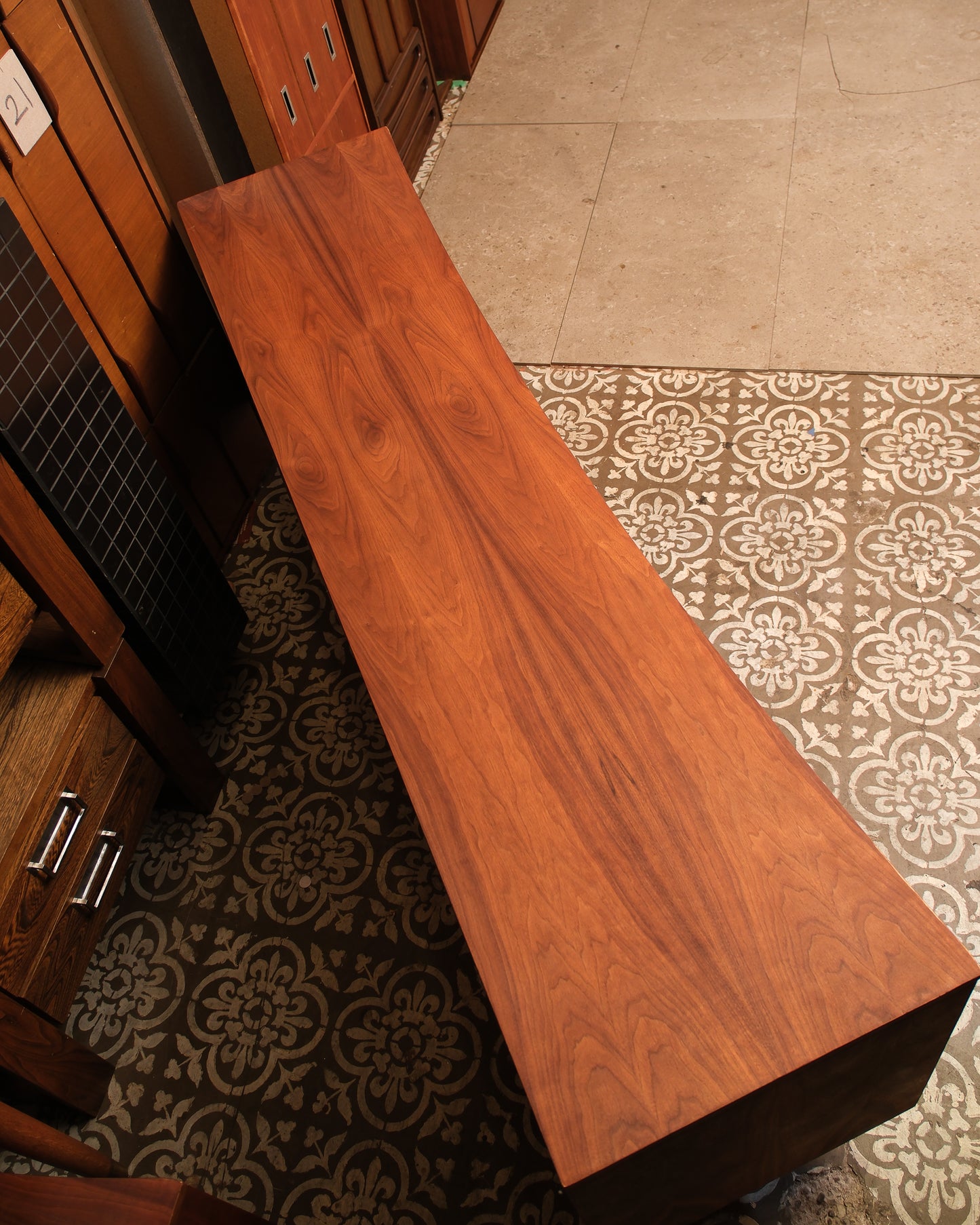 MCM Walnut Brutalist Credenza