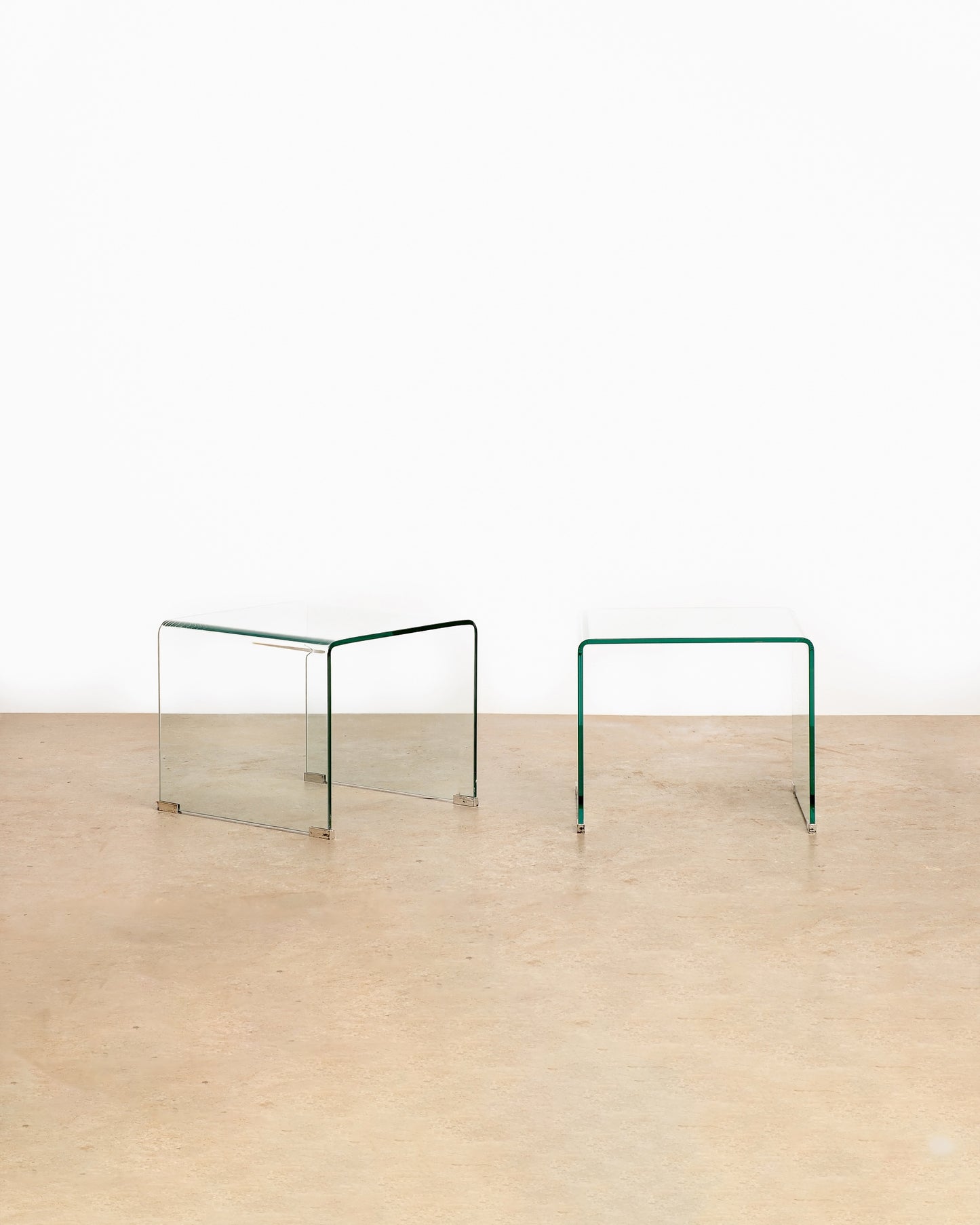 Glass Waterfall Coffee Table / Side Table Set