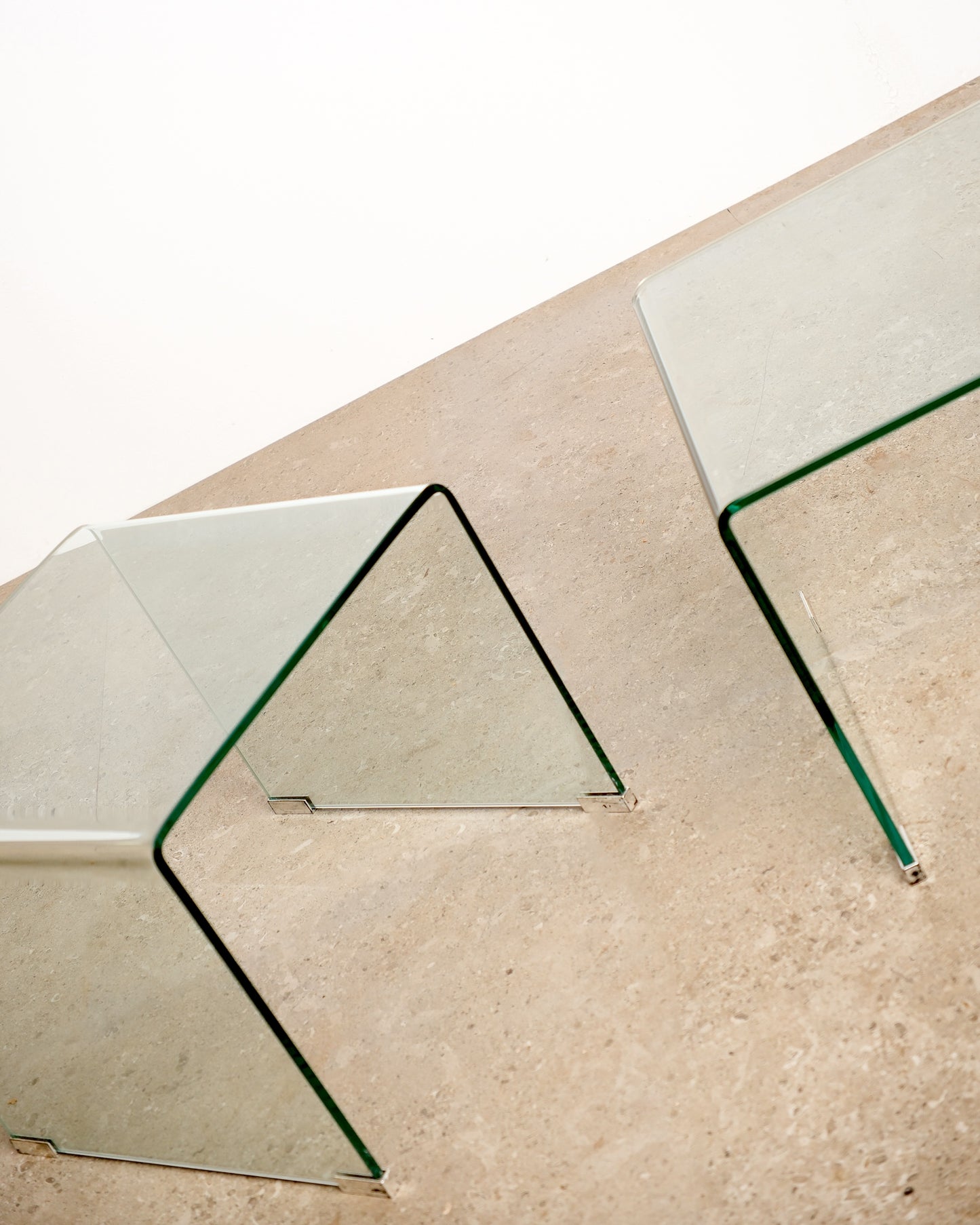 Glass Waterfall Coffee Table / Side Table Set