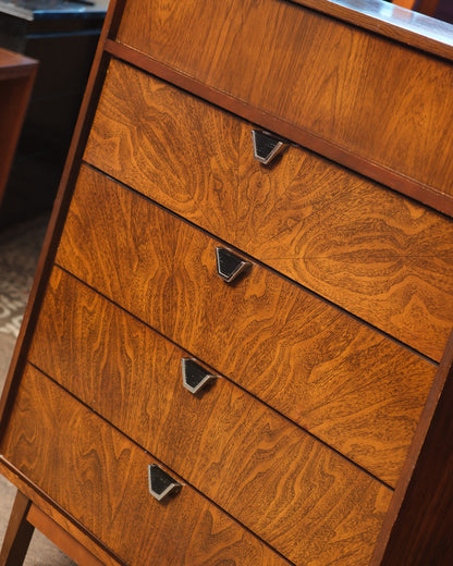 MCM Dark Walnut Tallboy Dresser By Viscol