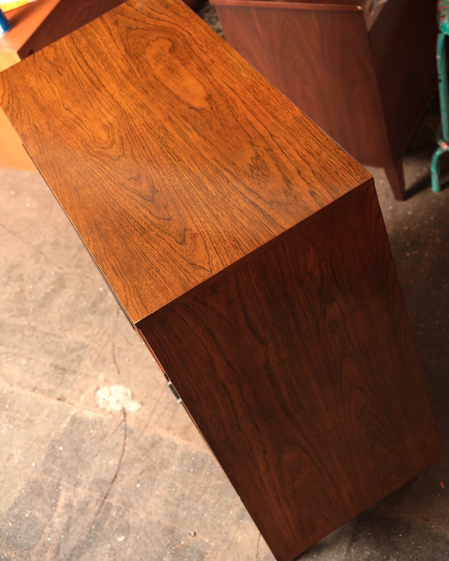 MCM Dark Walnut Tallboy Dresser By Viscol