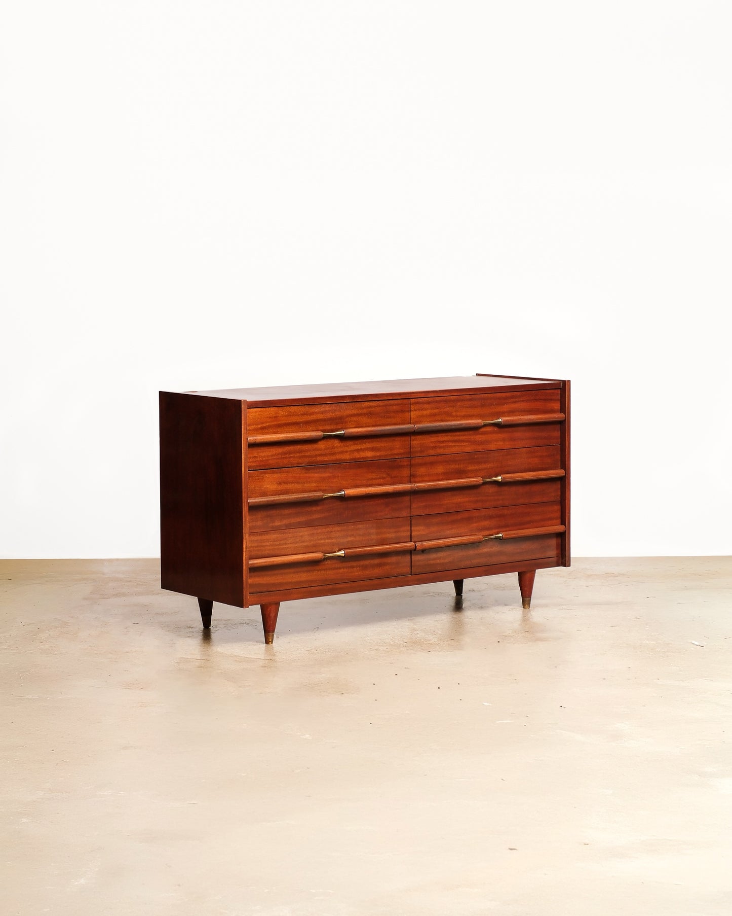 MCM Mahogany 6-Drawer Dresser By Gibbard