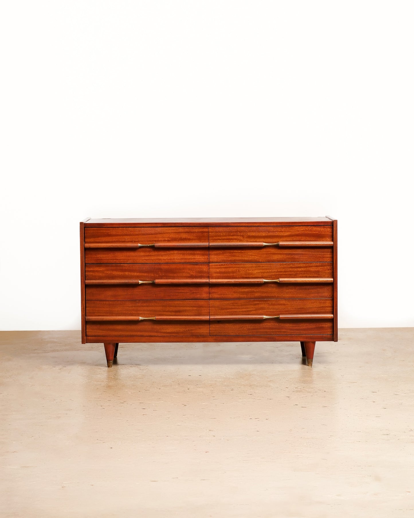 MCM Mahogany 6-Drawer Dresser By Gibbard