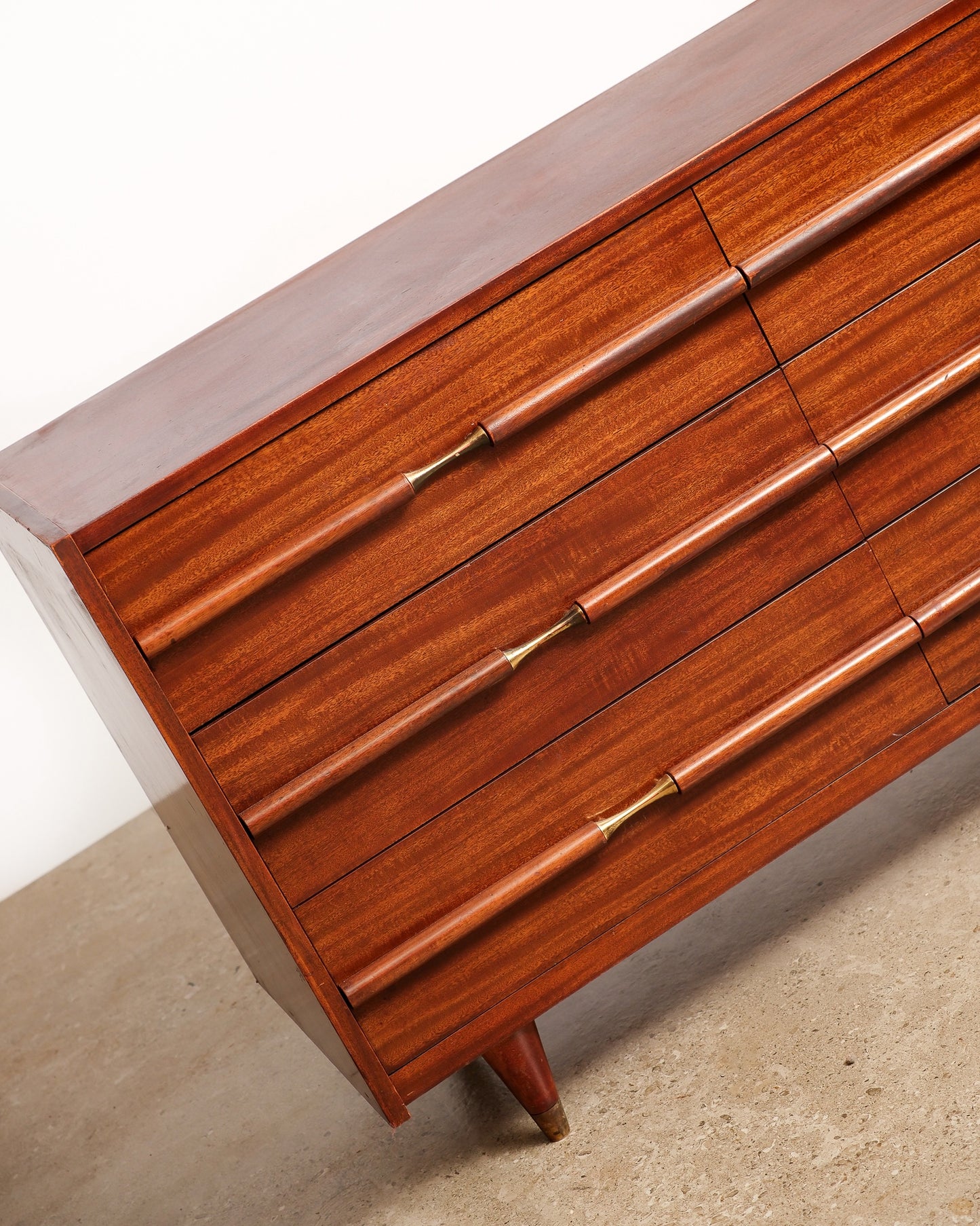 MCM Mahogany 6-Drawer Dresser By Gibbard