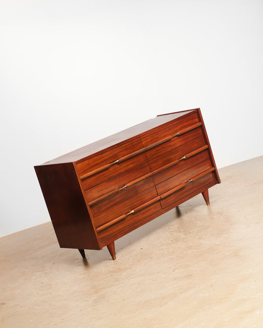 MCM Mahogany 6-Drawer Dresser By Gibbard