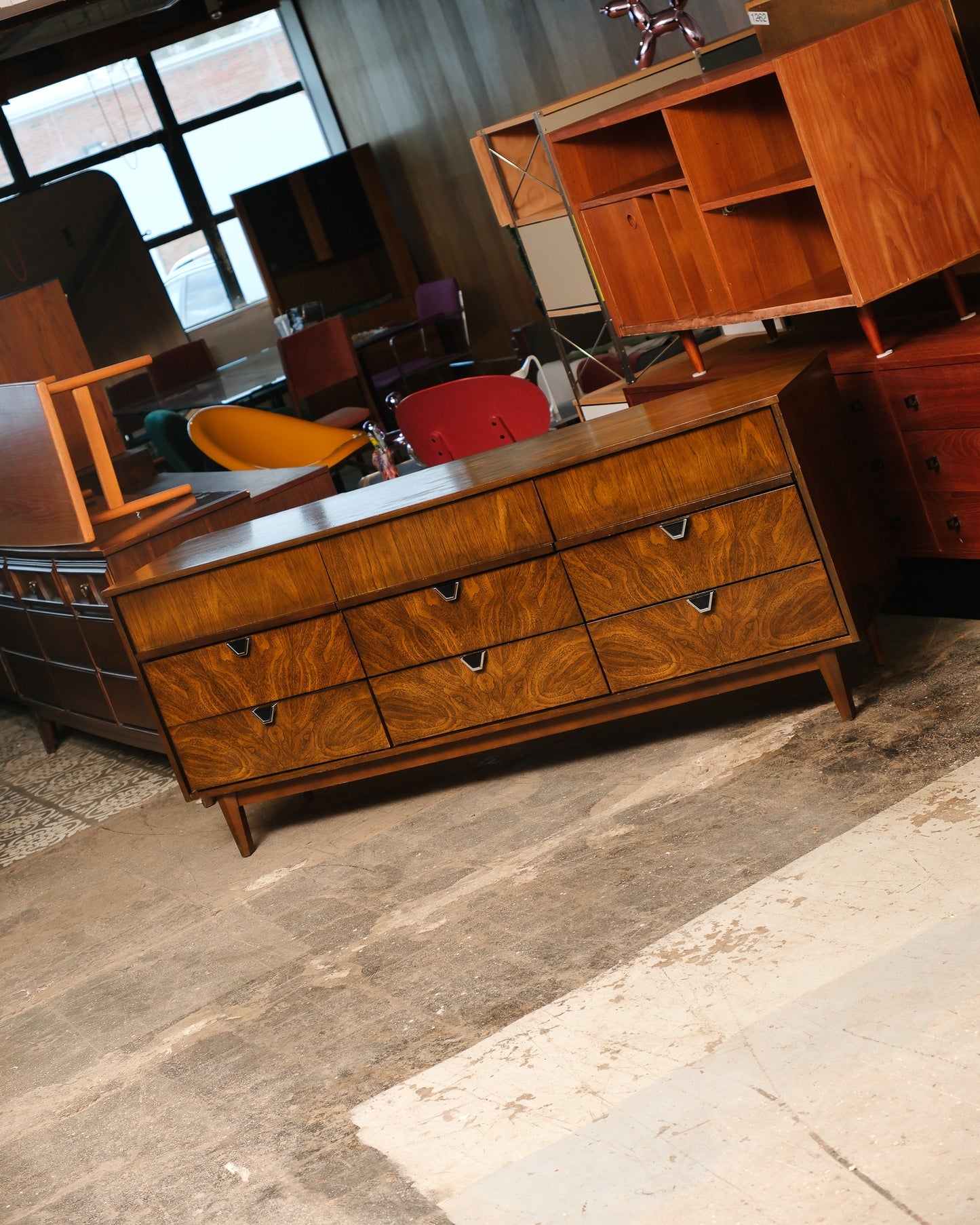 MCM Dark Walnut Wide Dresser By Viscol