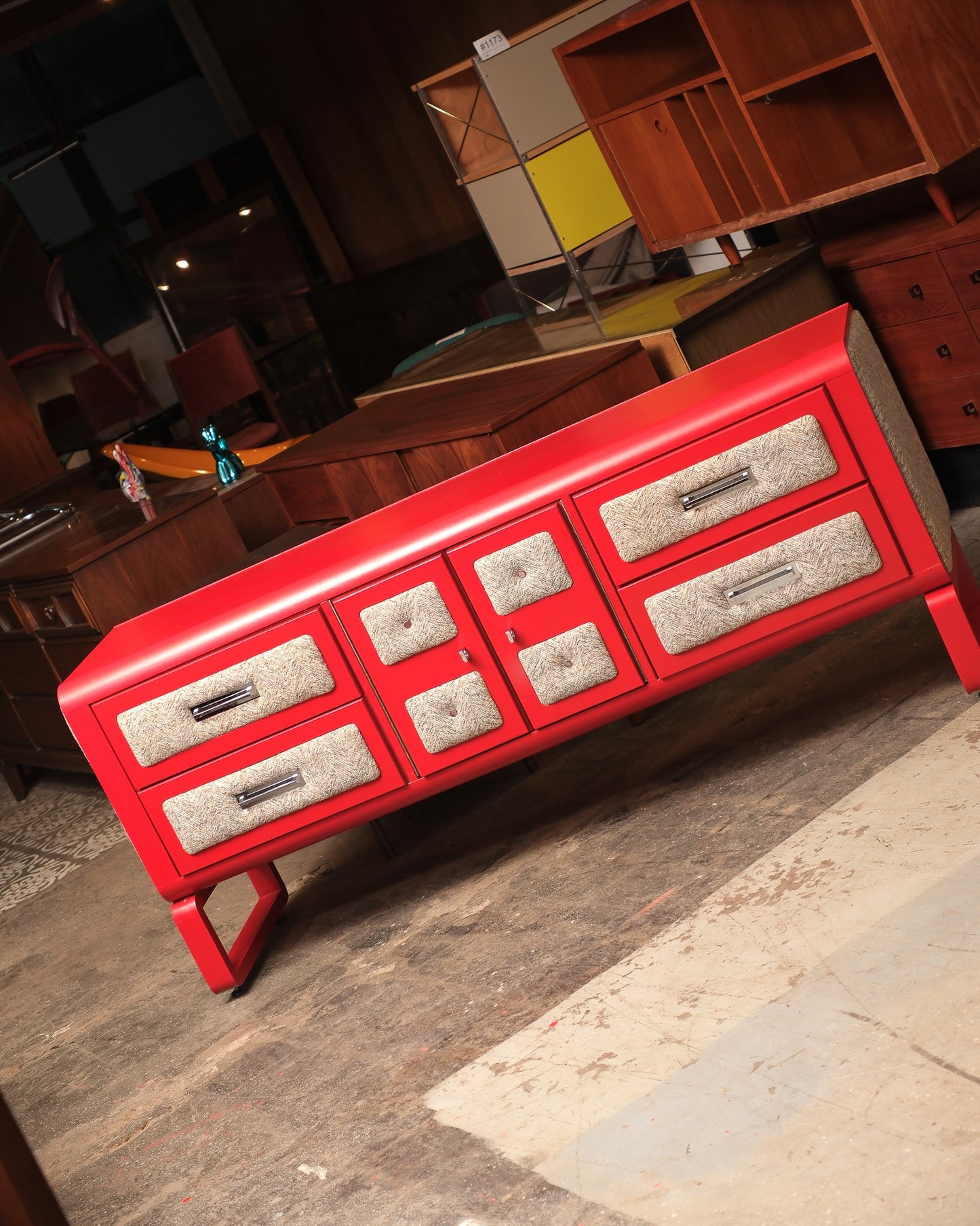 MCM Red Dresser / Credenza By Princeville