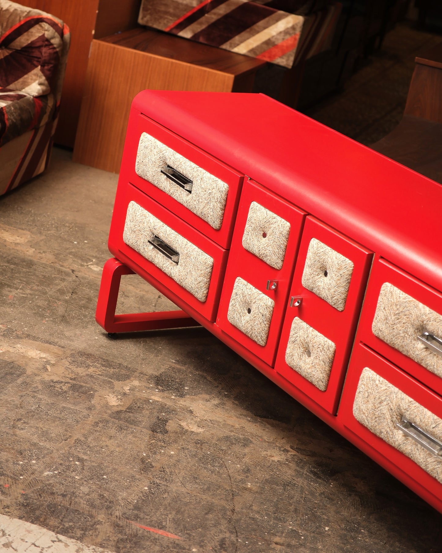 MCM Red Dresser / Credenza By Princeville