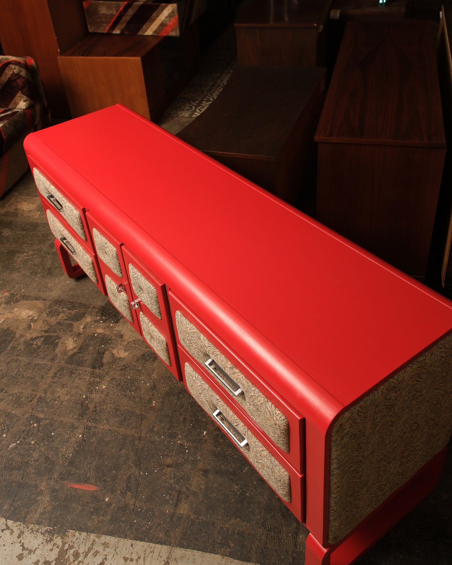 MCM Red Dresser / Credenza By Princeville