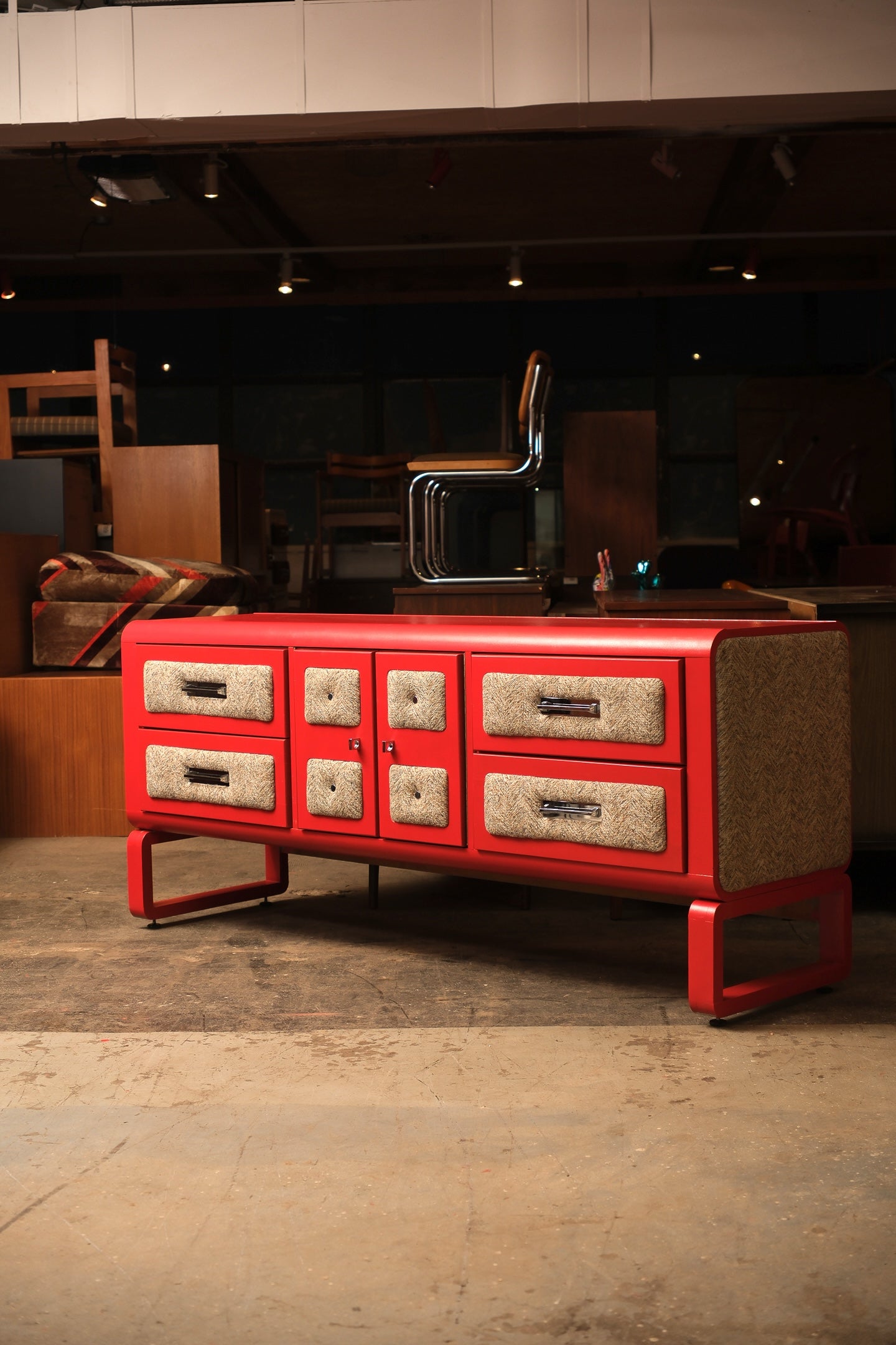 MCM Red Dresser / Credenza By Princeville