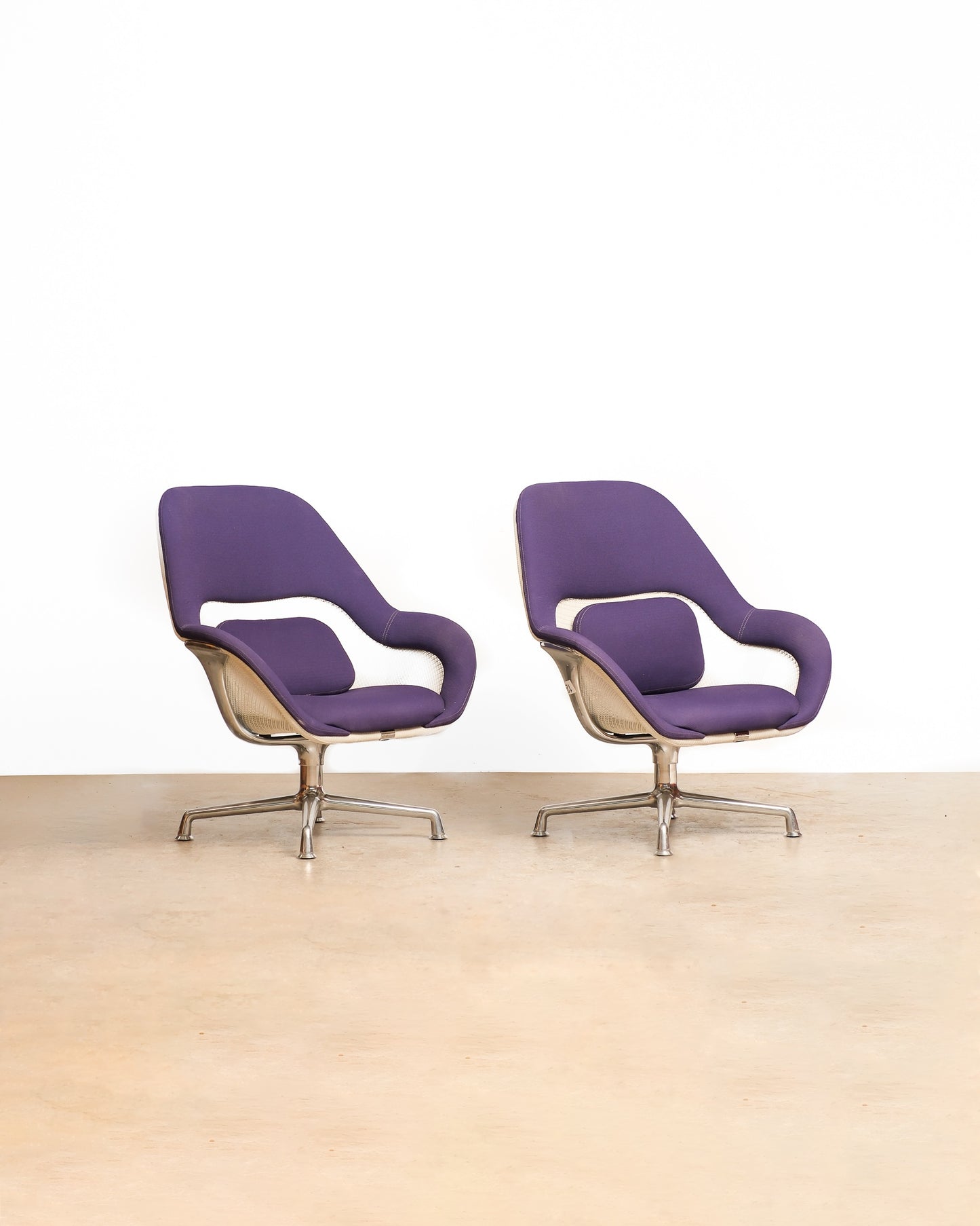 Steelcase Purple / Chrome Chairs