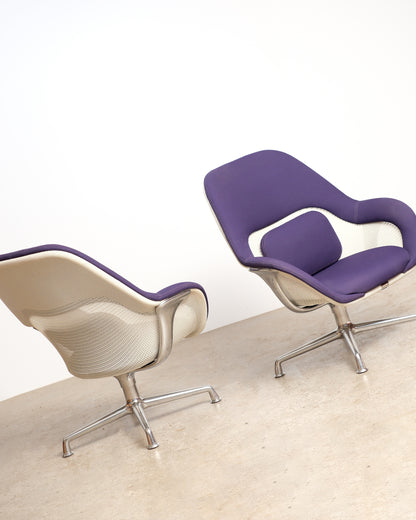 Steelcase Purple / Chrome Chairs