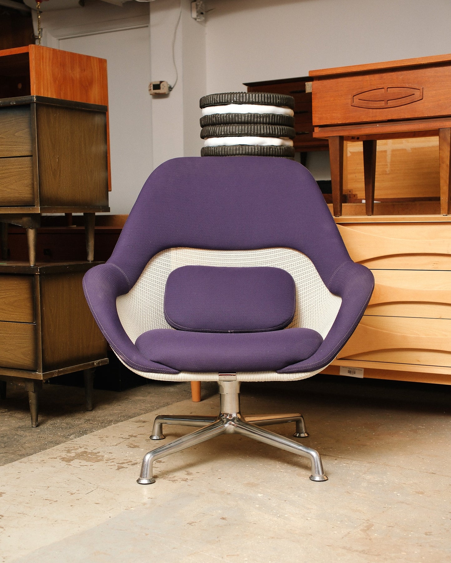 Steelcase Purple / Chrome Chairs