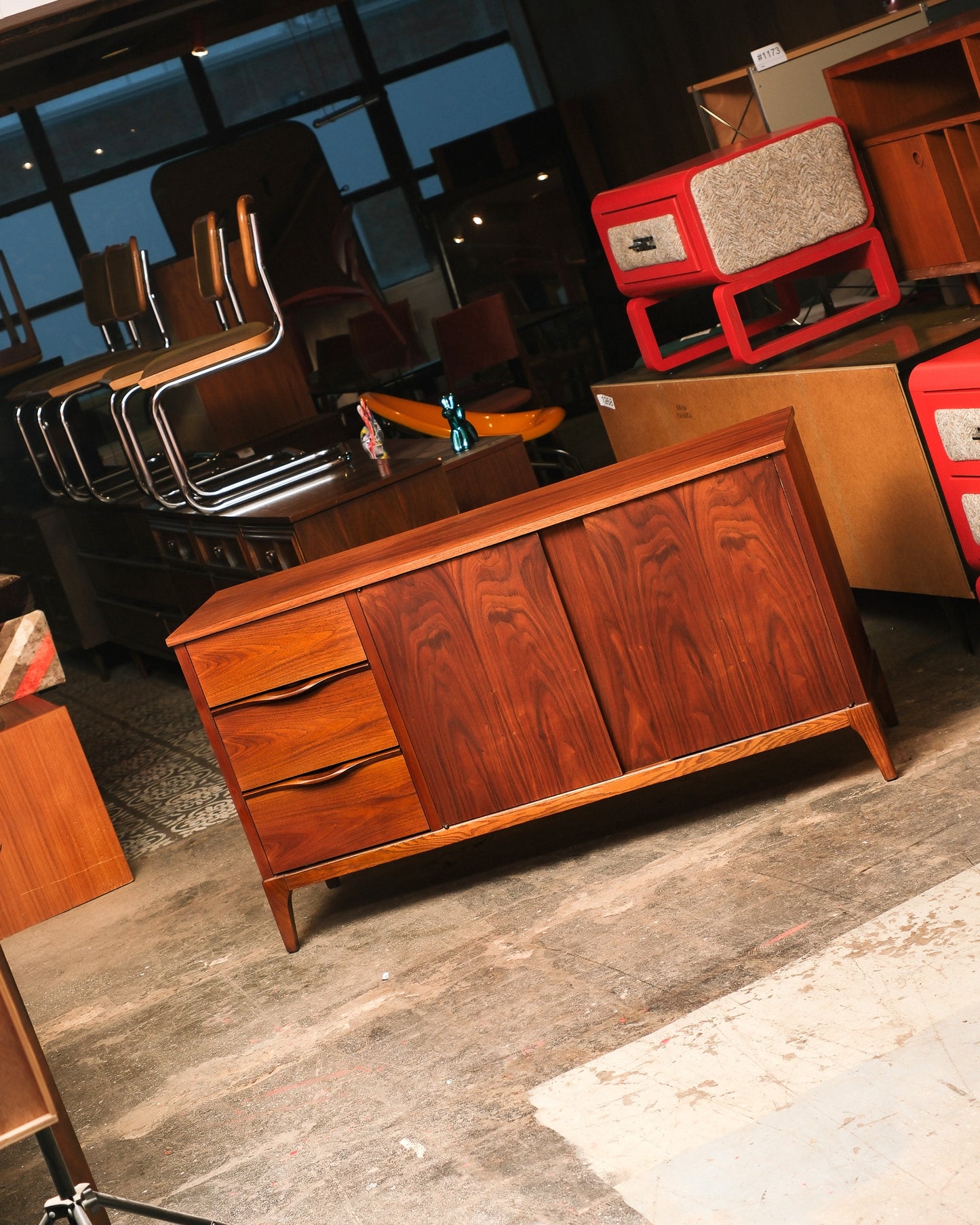 MCM Walnut Refurbished Sideboard by KF