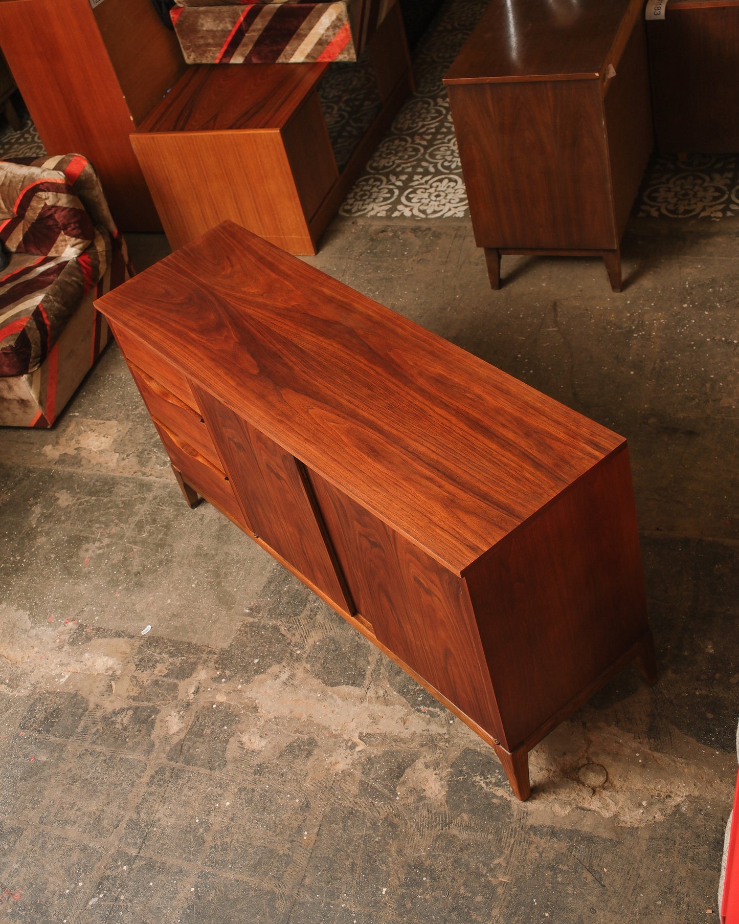 MCM Walnut Refurbished Sideboard by KF