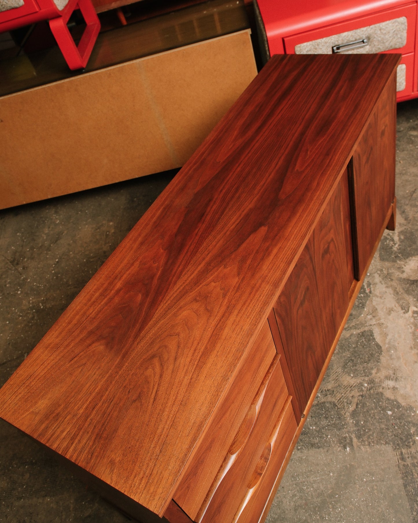 MCM Walnut Refurbished Sideboard by KF