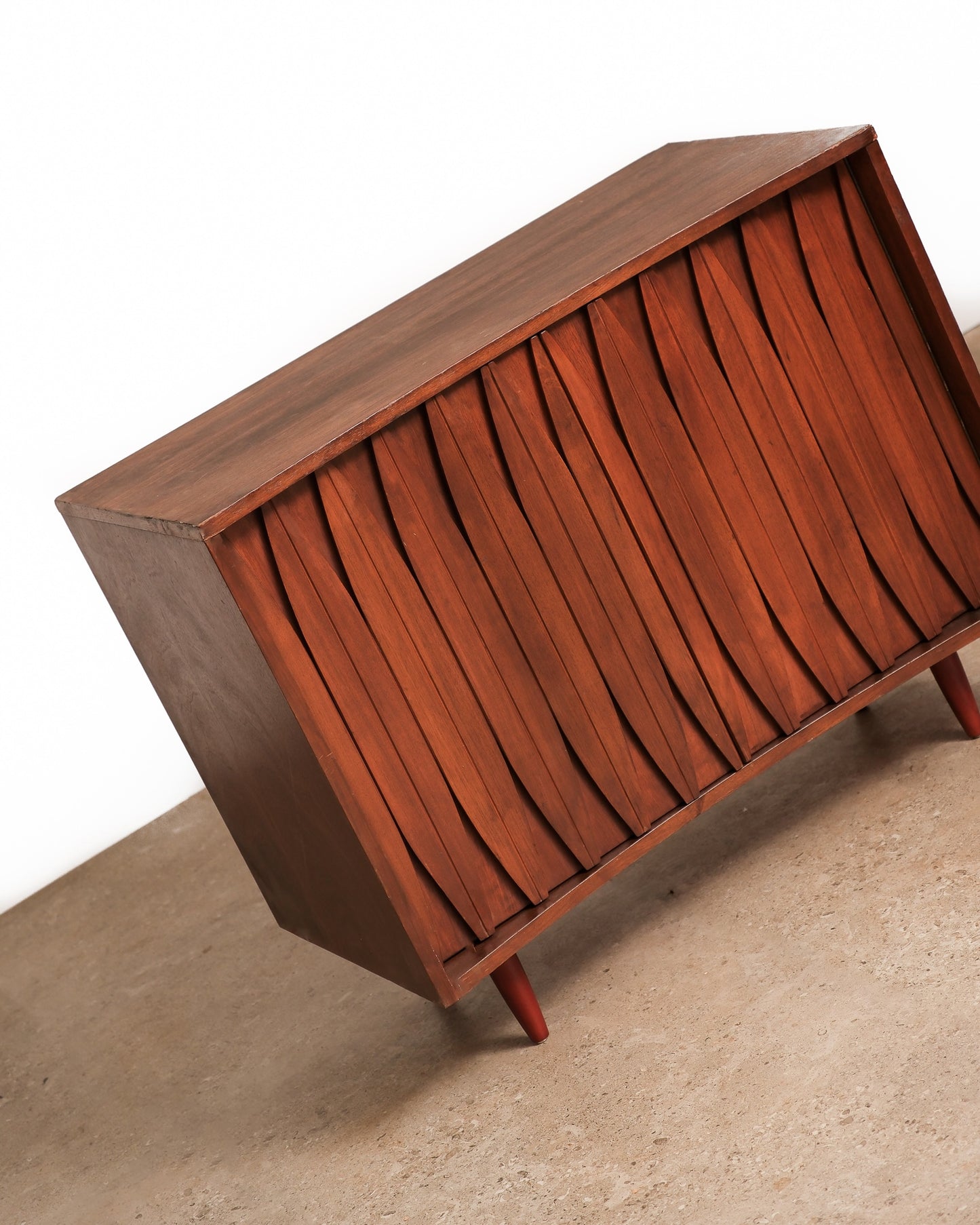 MCM Brutalist Dark Walnut Dresser