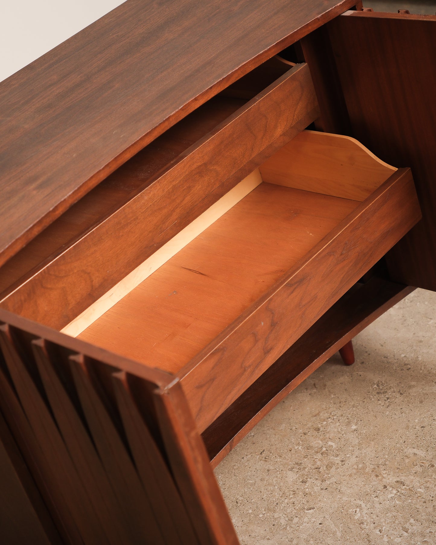 MCM Brutalist Dark Walnut Dresser