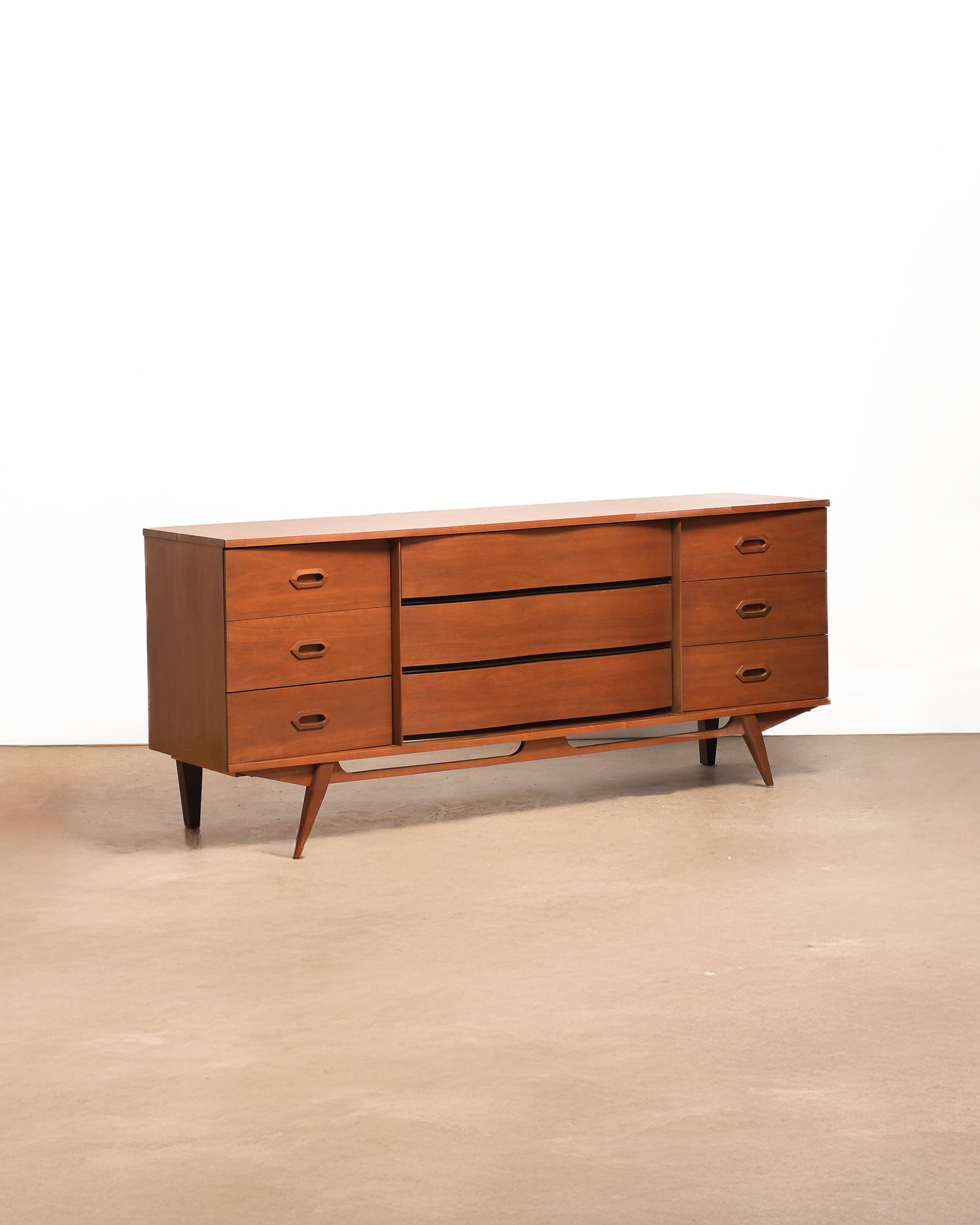 MCM Refurbished Wide Walnut Dresser