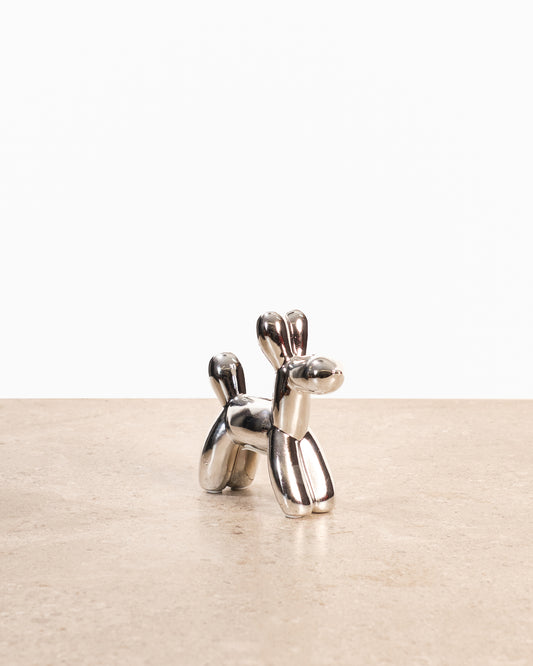 Silver Mini Ceramic Dog Piggy Bank