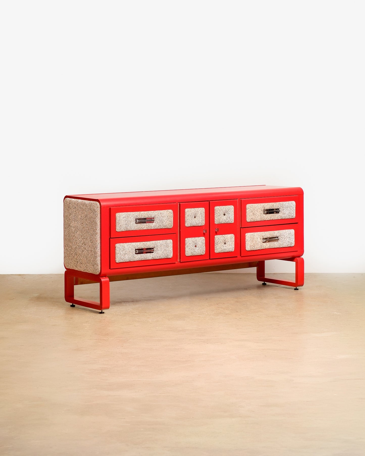 MCM Red Dresser / Credenza By Princeville