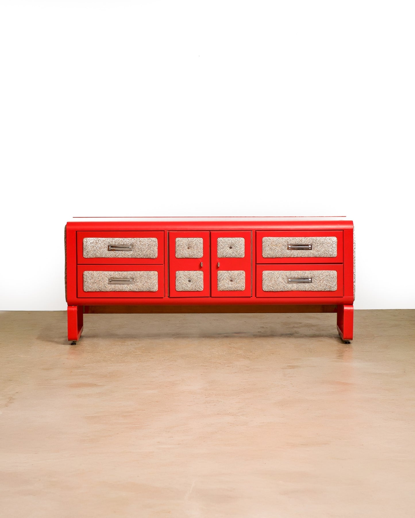 MCM Red Dresser / Credenza By Princeville