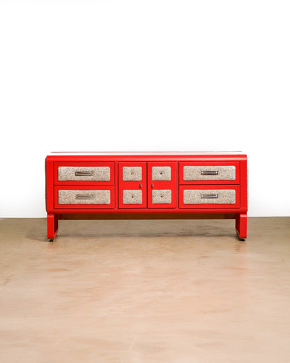 MCM Red Dresser / Credenza By Princeville