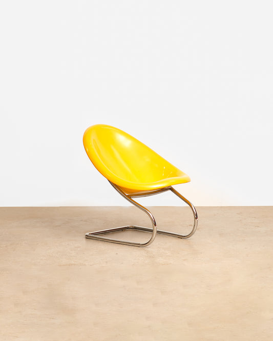 Space Age Chrome Yellow Chair