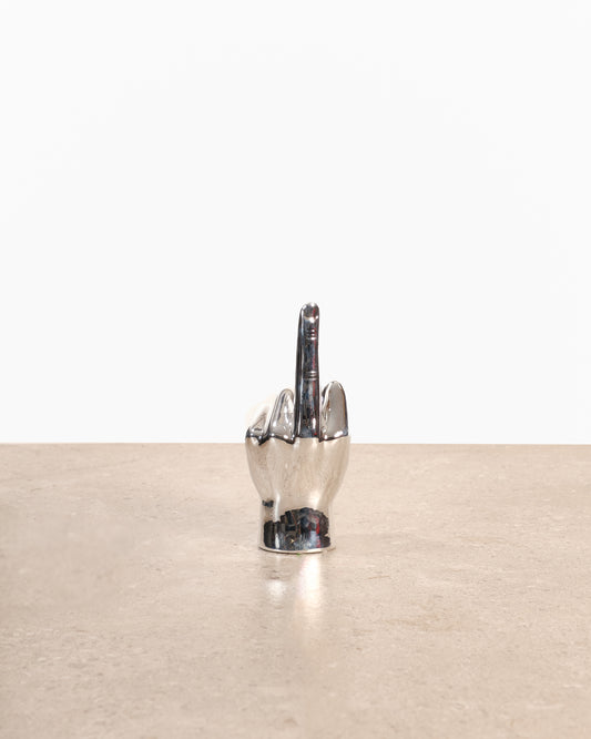 Silver Middle Finger Tabletop Sculpture